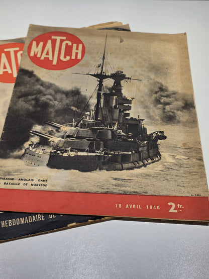 Lot de Deux exemplaires du magazines Paris Match 1939 et 1940