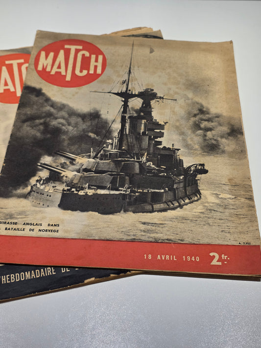 Lot de Deux exemplaires du magazines Paris Match 1939 et 1940