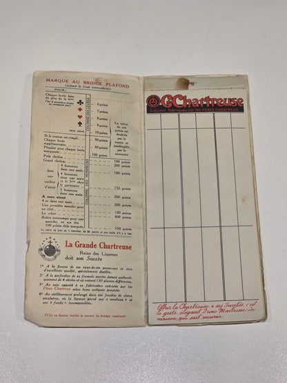 Lot de 2 carnets de Bridge "Grande Chartreuse"