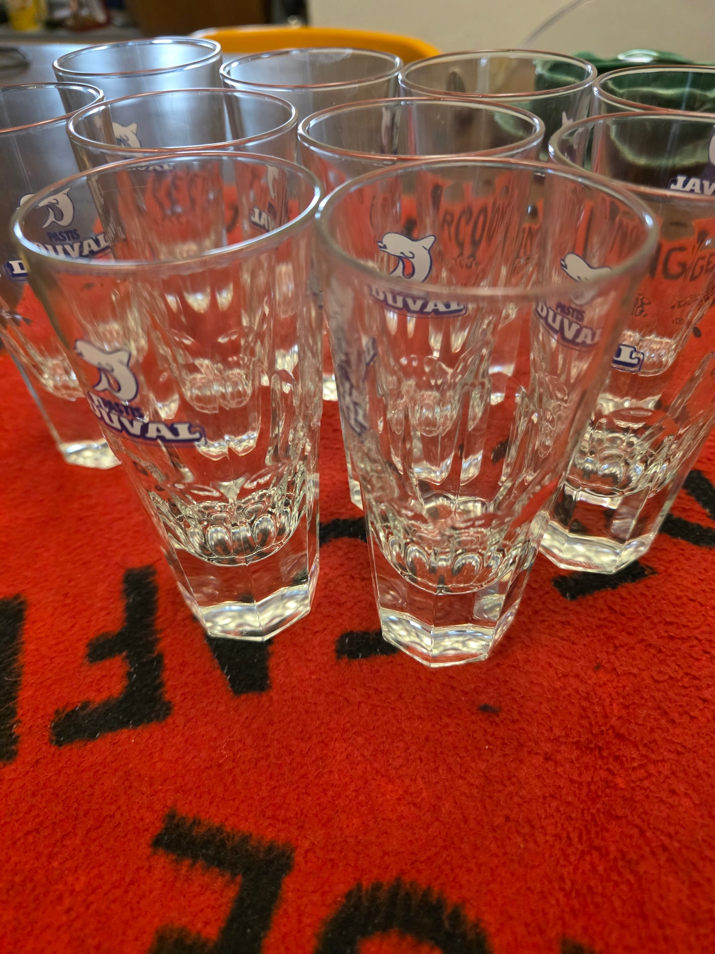 Lot de 10 verres de bar Pastis Duval années 80