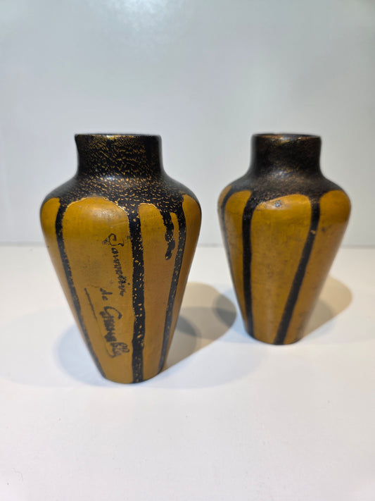 Paire de petits vases céramique début 20ème "Grenoble"