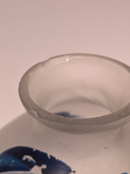Vase boule verre glacé signé Début 20ème