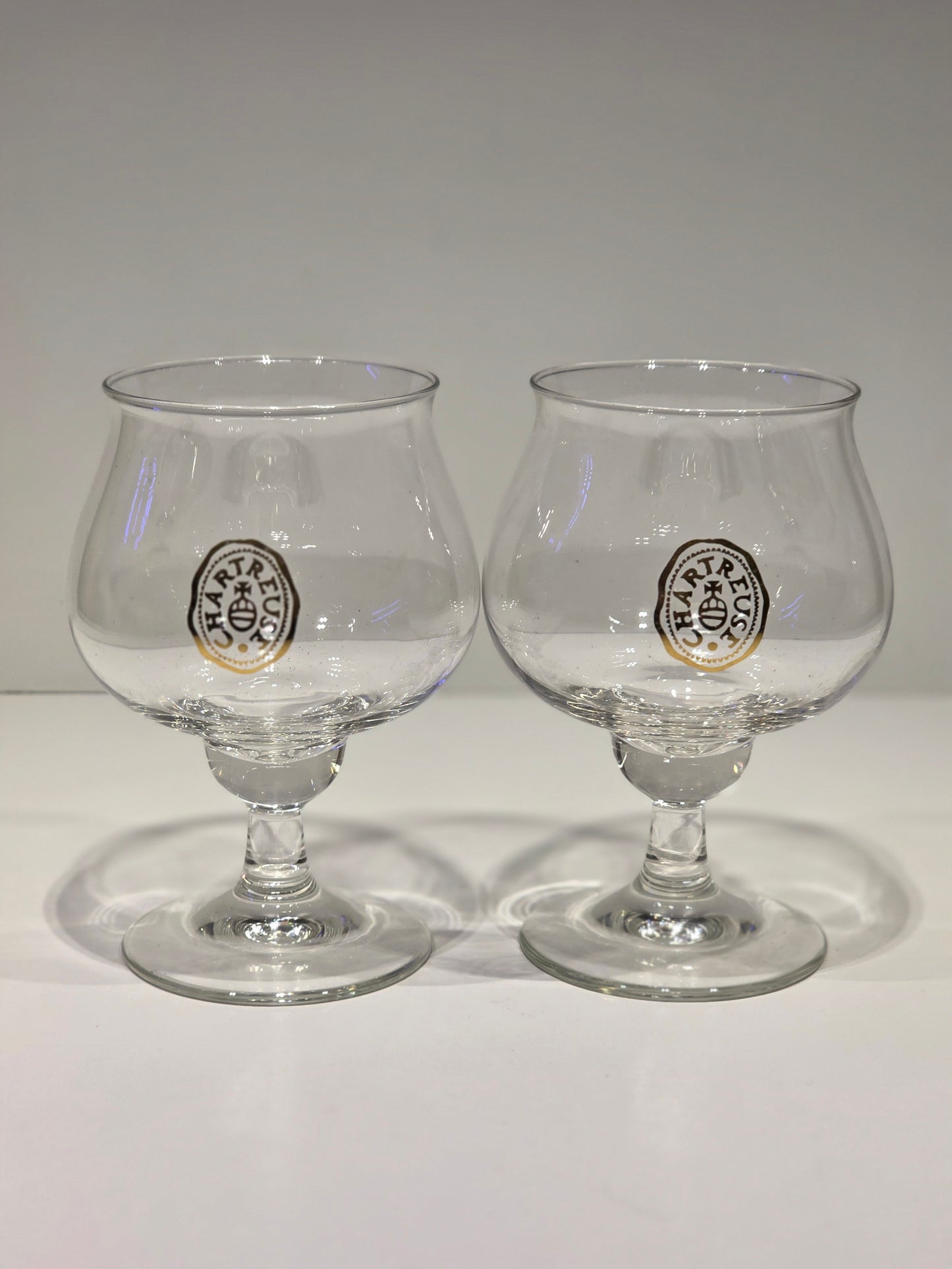 Lot de 2 verres Chartreuse logo doré