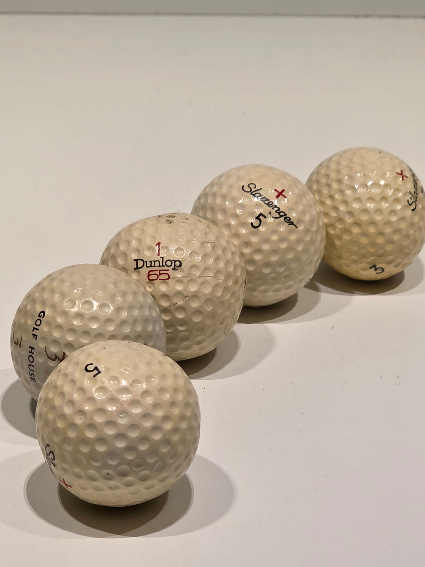 Lot de 5 balles de golf Vintage anglaises et US