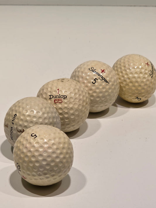 Lot de 5 balles de golf Vintage anglaises et US