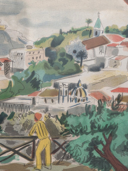 Lithographie Yves Brayer "Baie de Naples" avec certificat authenticité